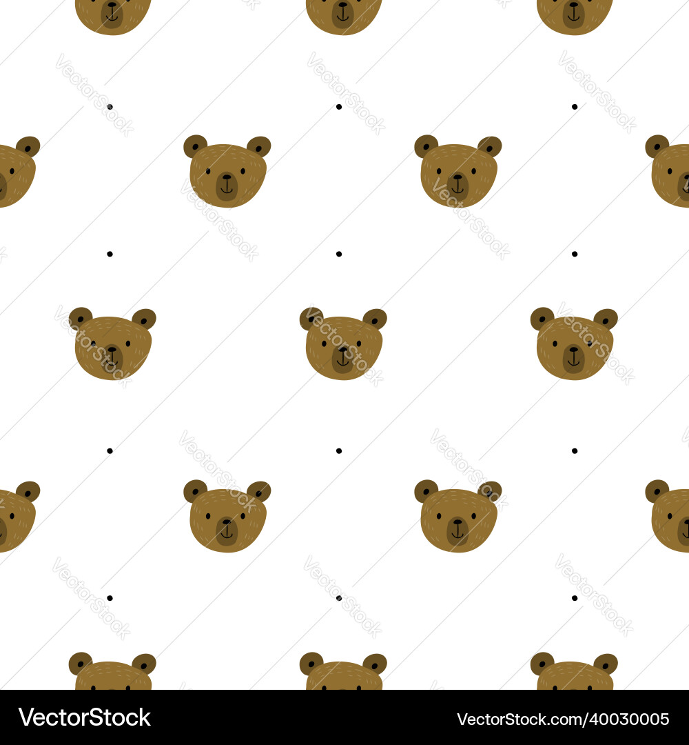 Funny bears abstract seamless pattern background Funny bears abstract seamless pattern background vector image