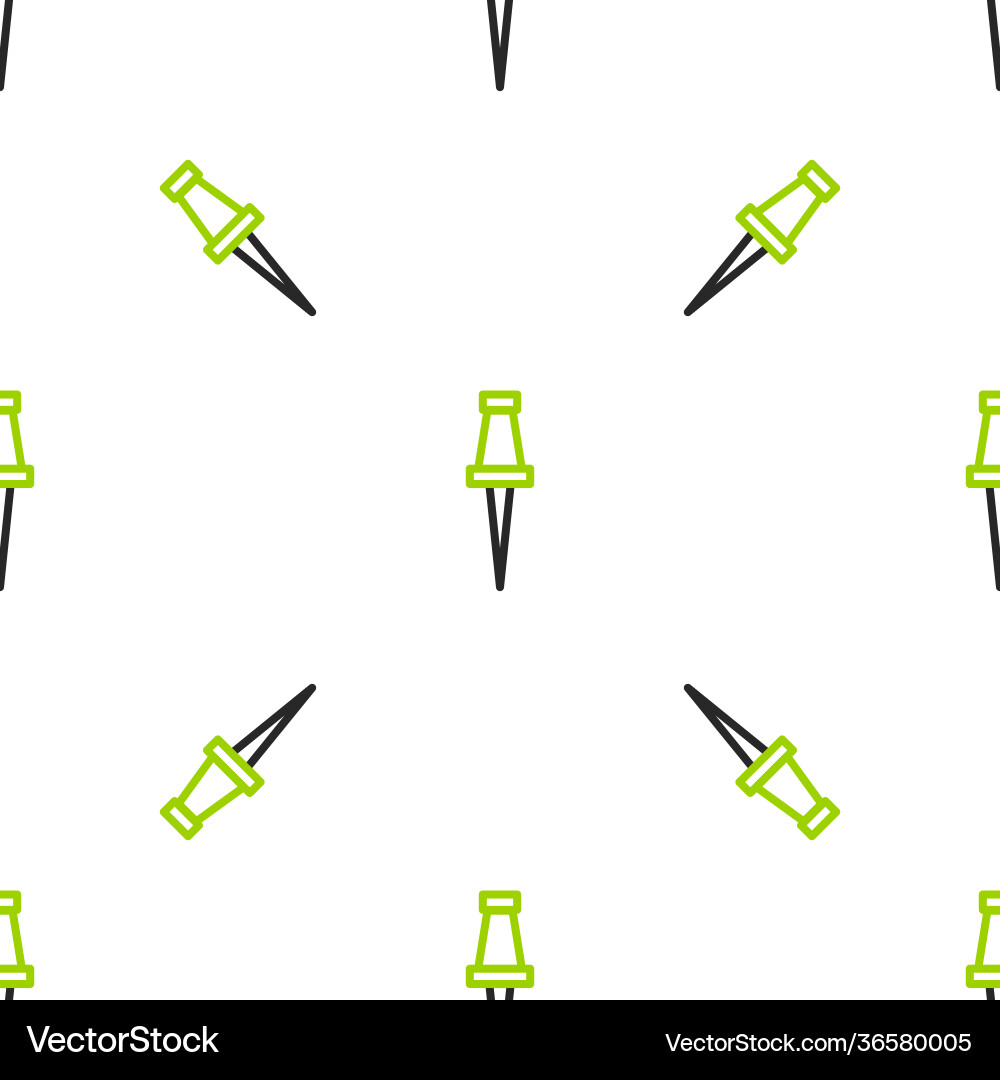 Line push pin icon isolated seamless pattern Line push pin icon isolated seamless pattern vector image