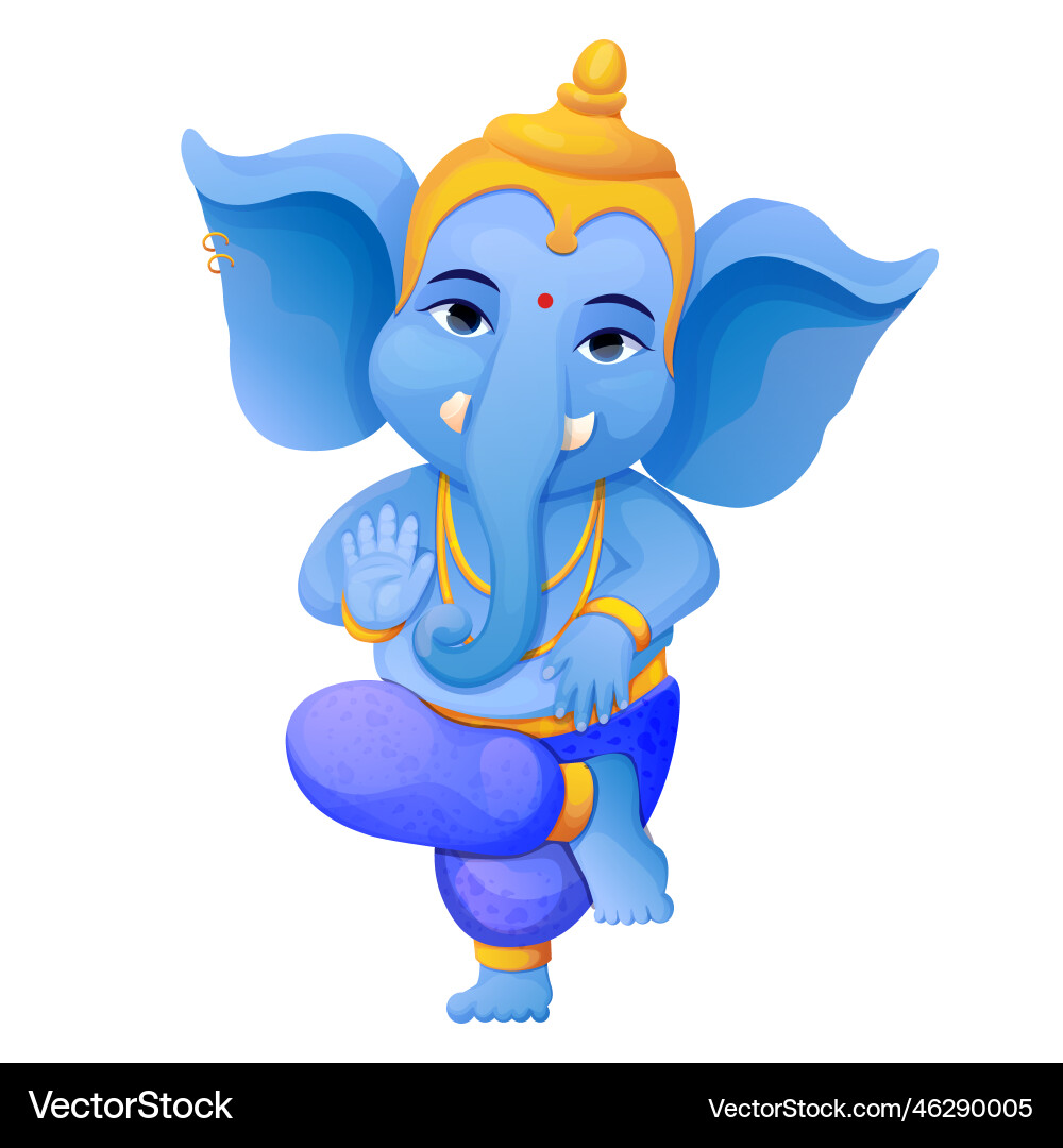 Little cute ganesh religious traditional god – Royalty-Free Vector |  VectorStock, image size:1000x1080