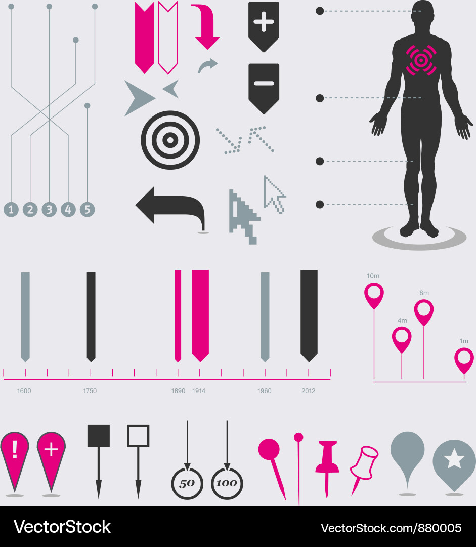 Map Pointer Icons vector image