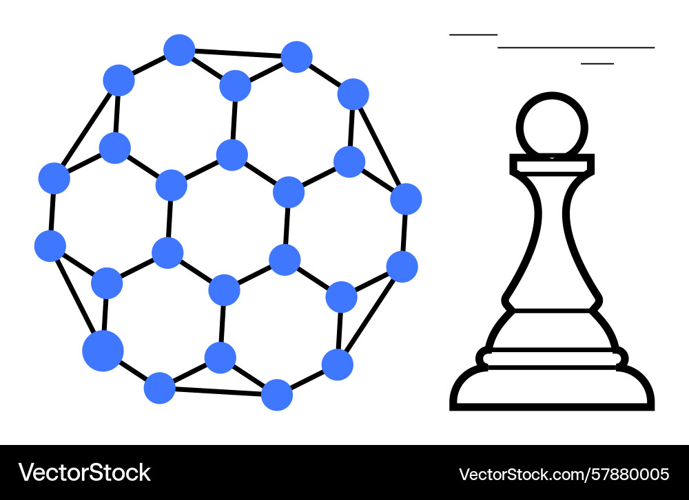 Network structure and chess pawn representing Network structure and chess pawn representing Vector Image