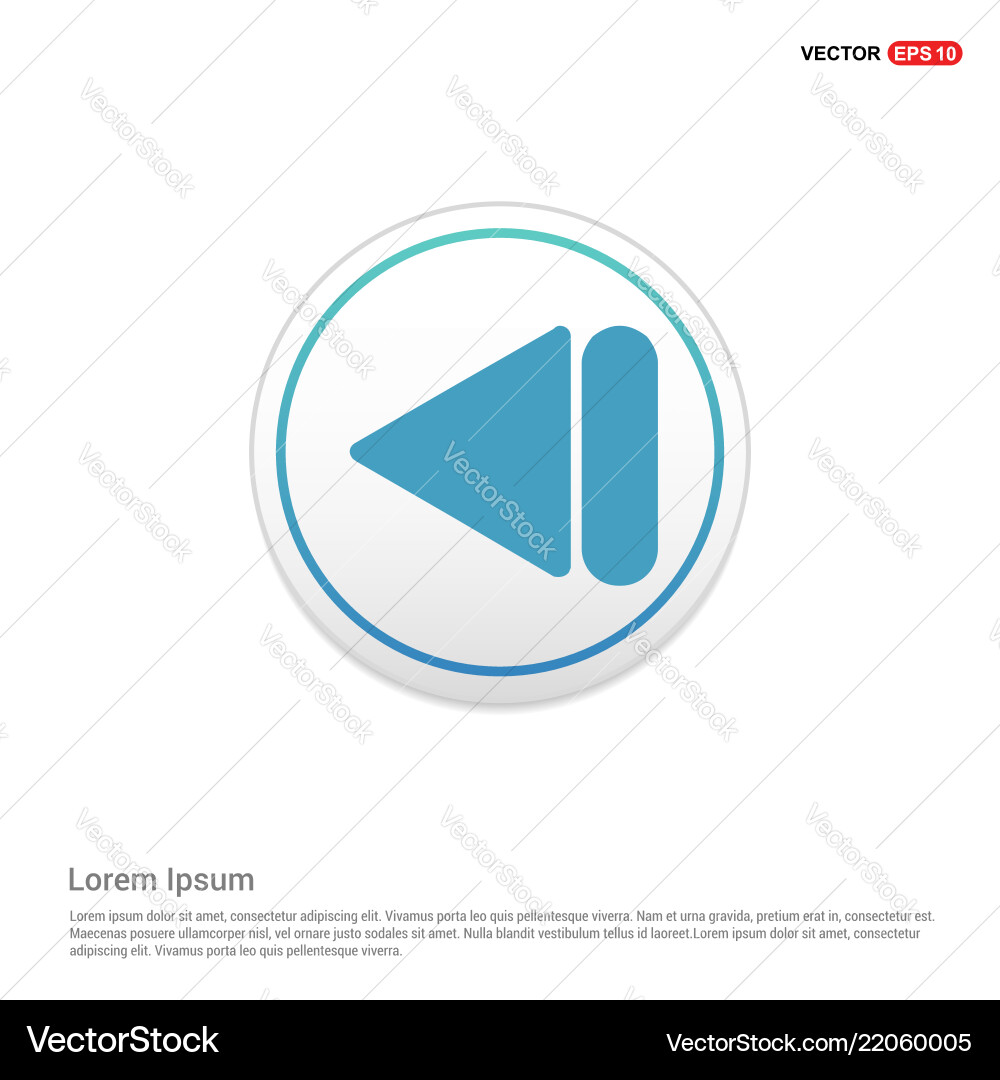 Previous back icon - white circle button vector image