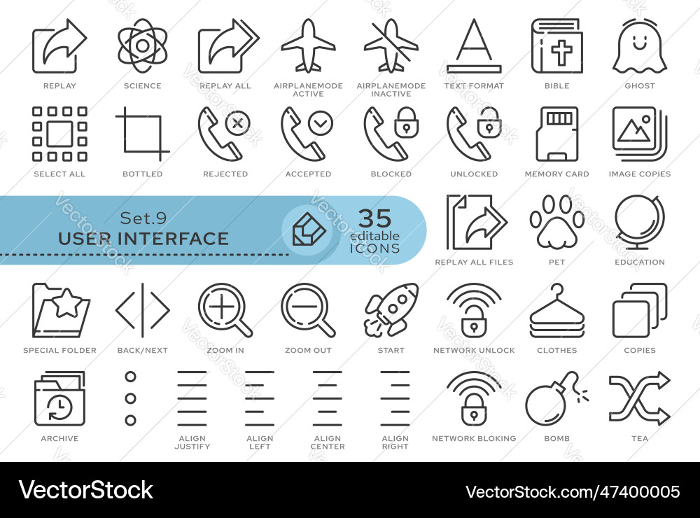 Set icons user interface 09 Set icons user interface 09 vector image