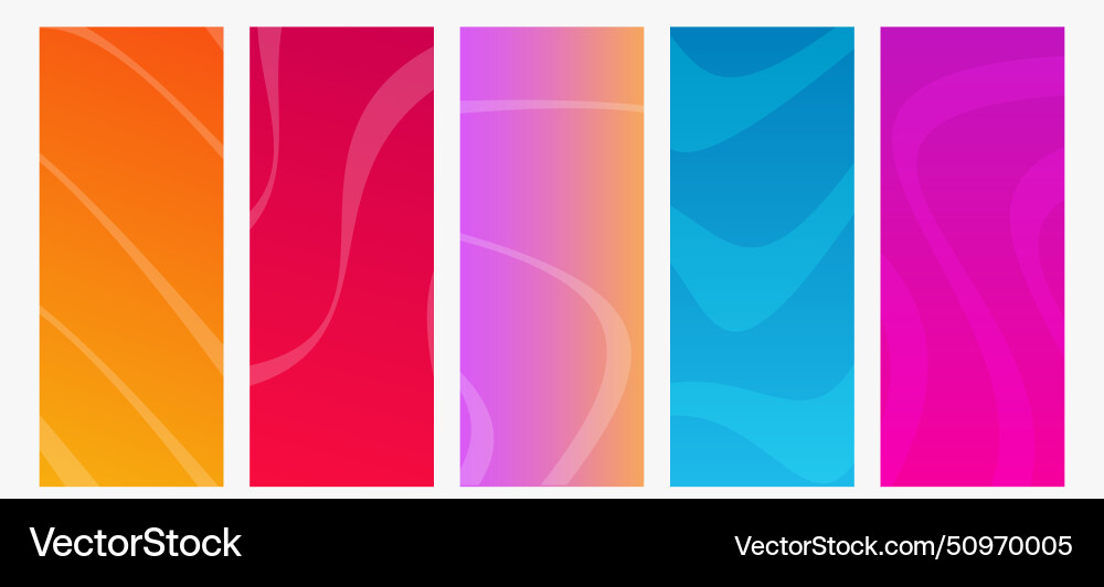 Set of modern gradient backgrounds with wave line Set of modern gradient backgrounds with wave line vector image