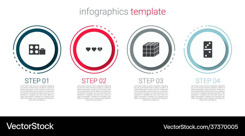 Set toy building block bricks hearts for game Vector Image