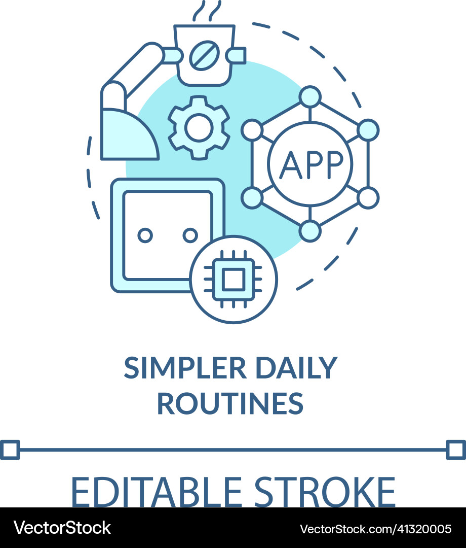 Simpler daily routines turquoise concept icon Vector Image