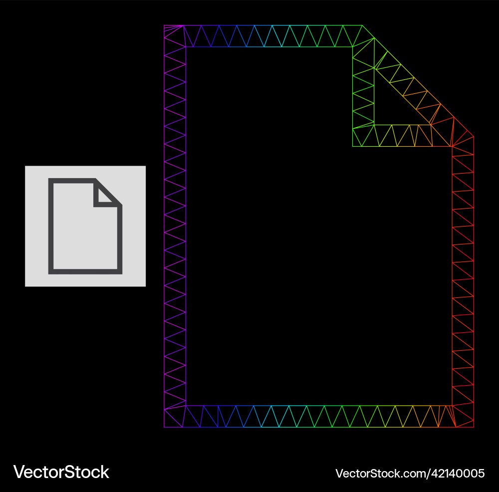 Spectrum gradient polygonal net paper page icon vector image