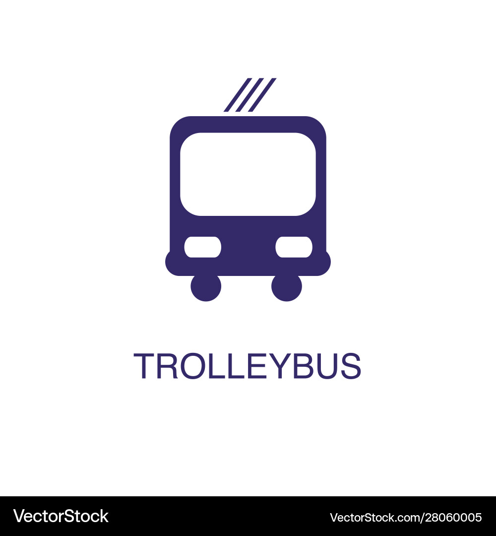 Trolleybus element in flat simple style on white vector image