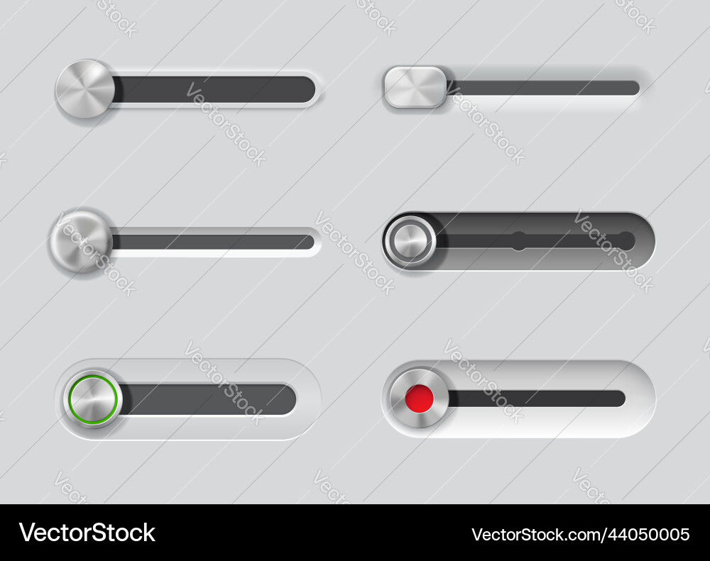 Ui slider bar buttons controls interface toggles Ui slider bar buttons controls interface toggles Vector Image
