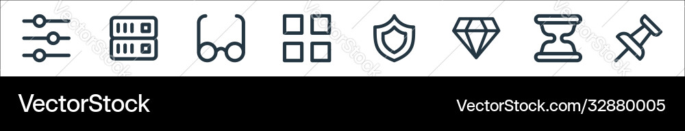 User interface line icons linear set quality vector image