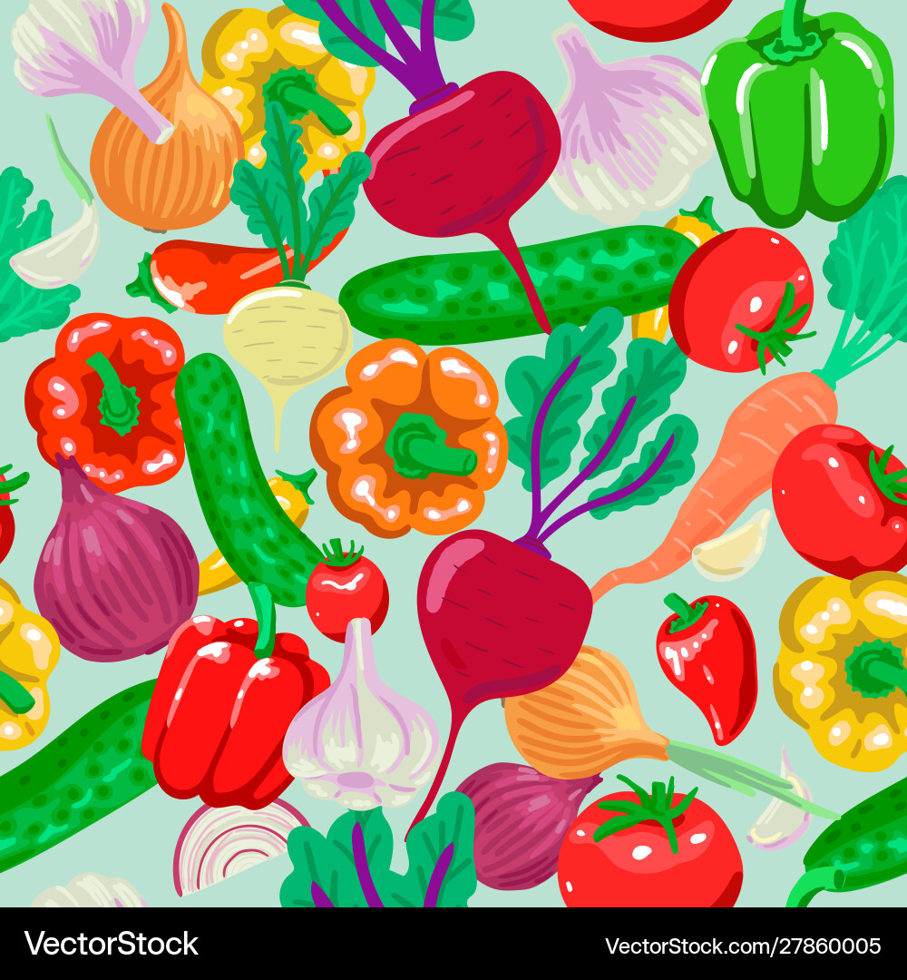 Vegetables pattern different Vegetables pattern different vector image