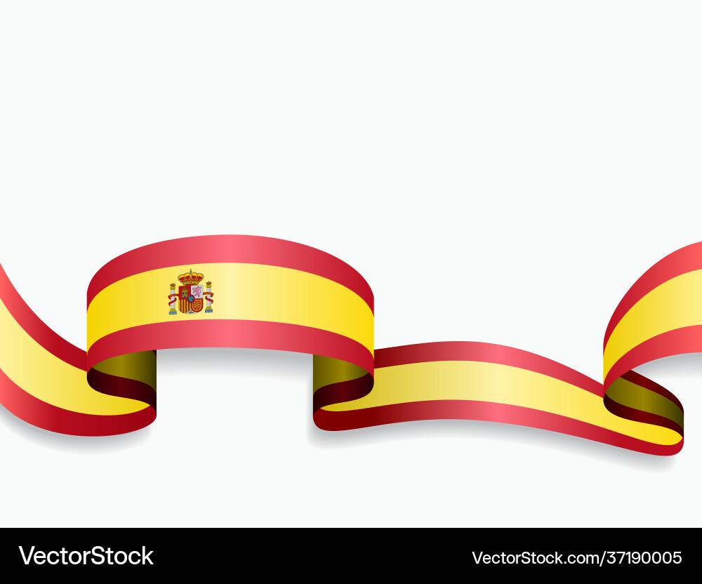 Wavy Spanish Flag Background Vector Image