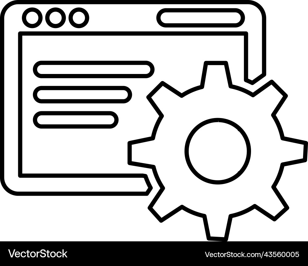 Website configuration outline icon line art Vector Image