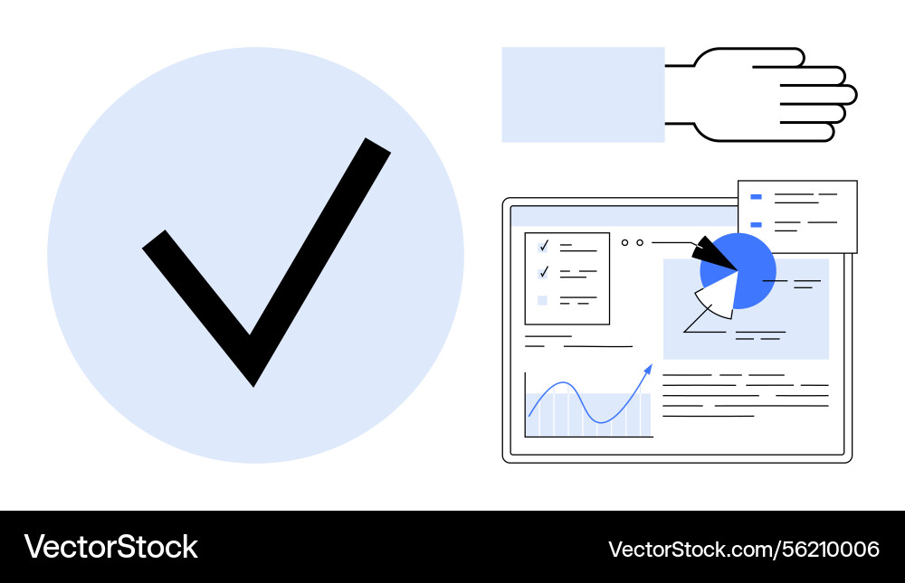 Approval and data management with dashboard Approval and data management with dashboard vector image