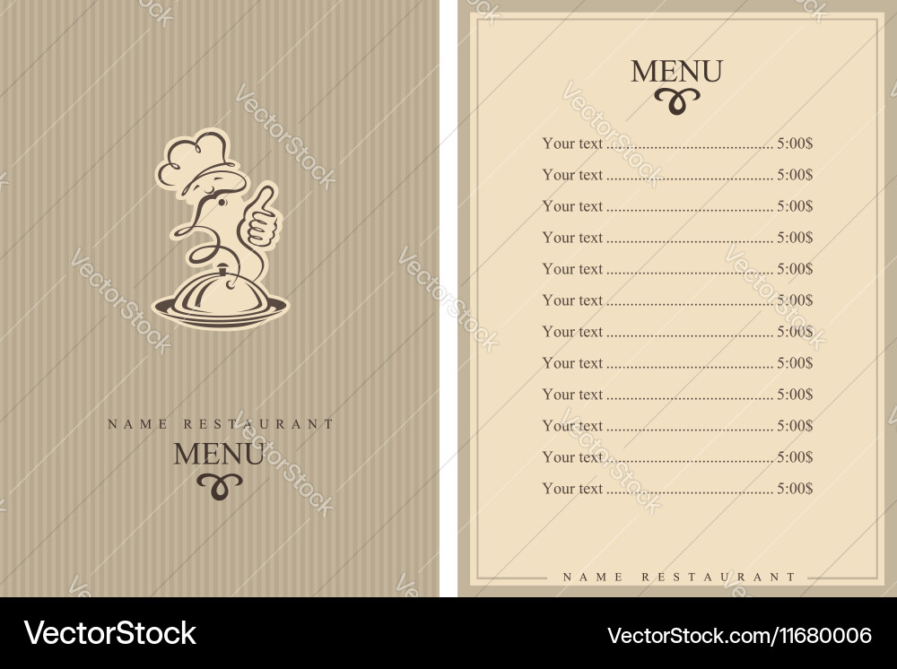 Chef menu design Vector Image
