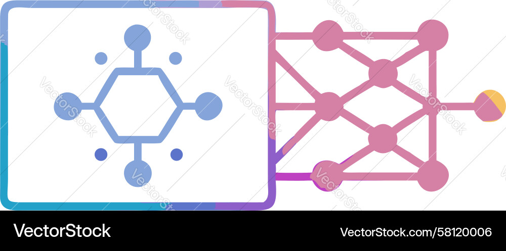 Complex AI Neural Network Vector Image