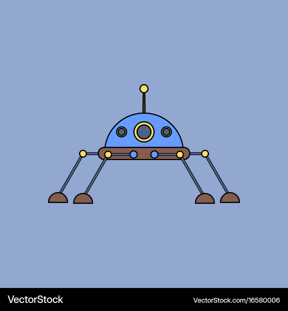 Flat icon design collection spaceship vector image