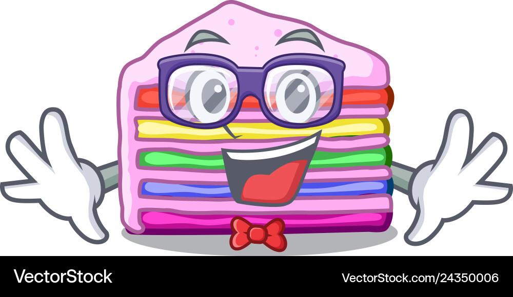 Geek rainbow cake isolated in the character Vector Image