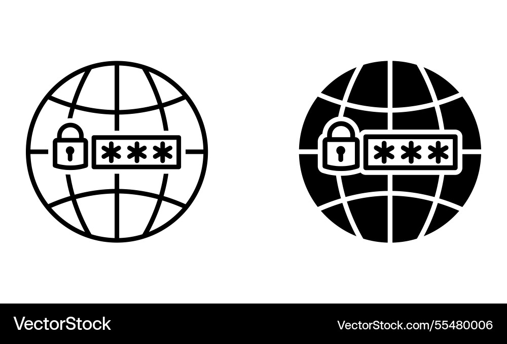 Globe with padlock and password Globe with padlock and password vector image