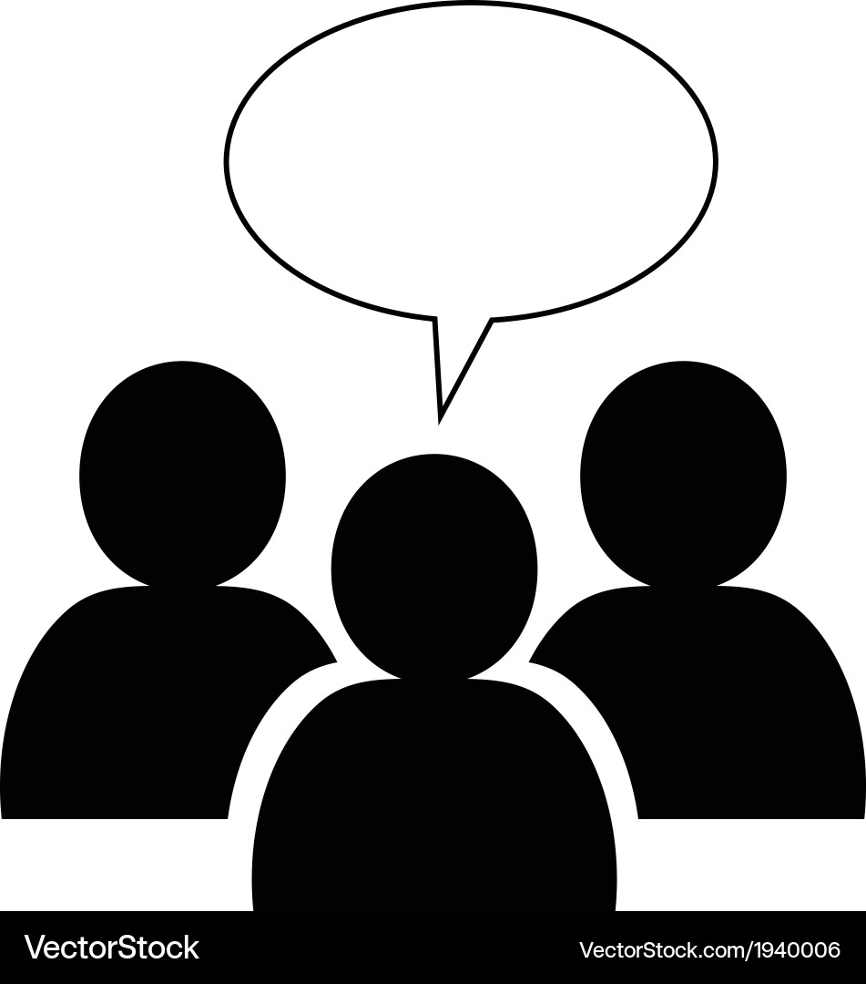 Group Chat Icon with Speech Bubbles Vector Image