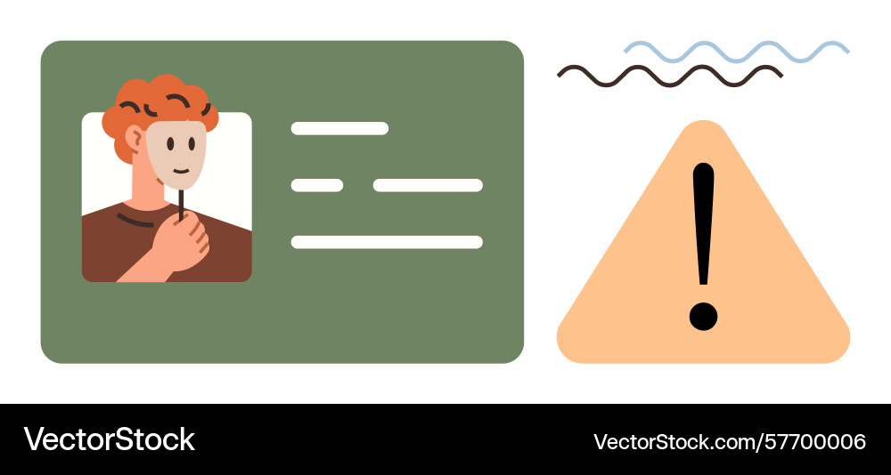 Identity card verification with security alert vector image