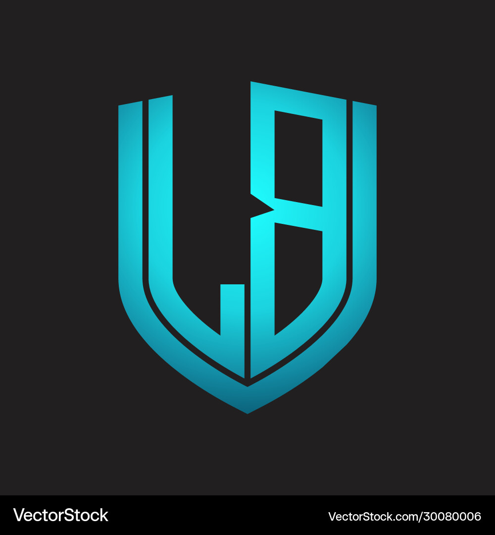 Lb Logo Monogramm mit Emblem Schild Design Lb Logo Monogramm mit Emblem Schild Design vektorbild