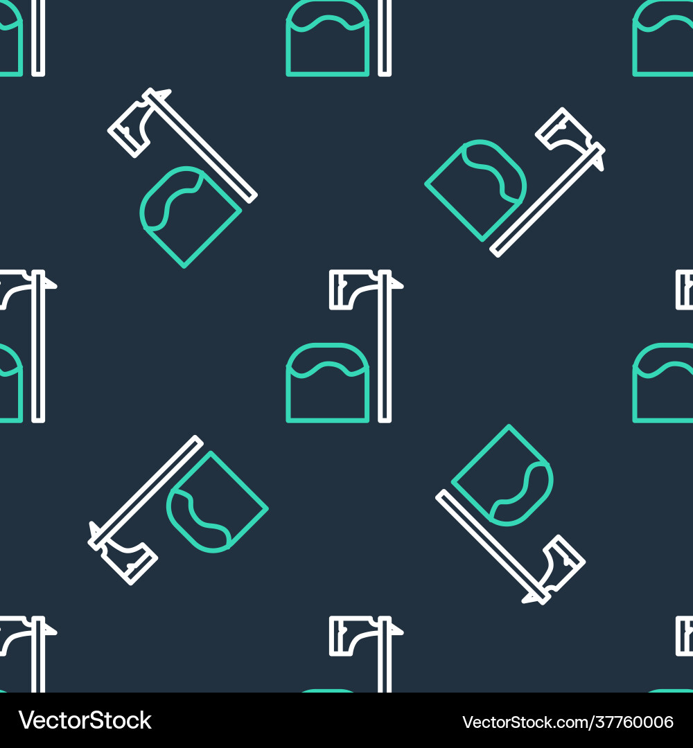 Line executioner axe in tree block icon isolated Line executioner axe in tree block icon isolated vector image