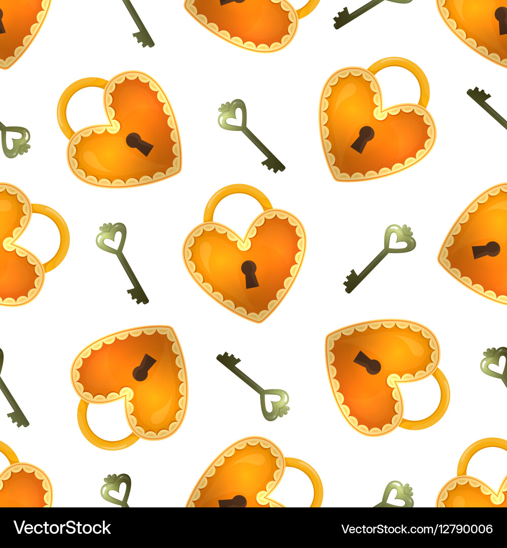 Lock and key seamless pattern vector image