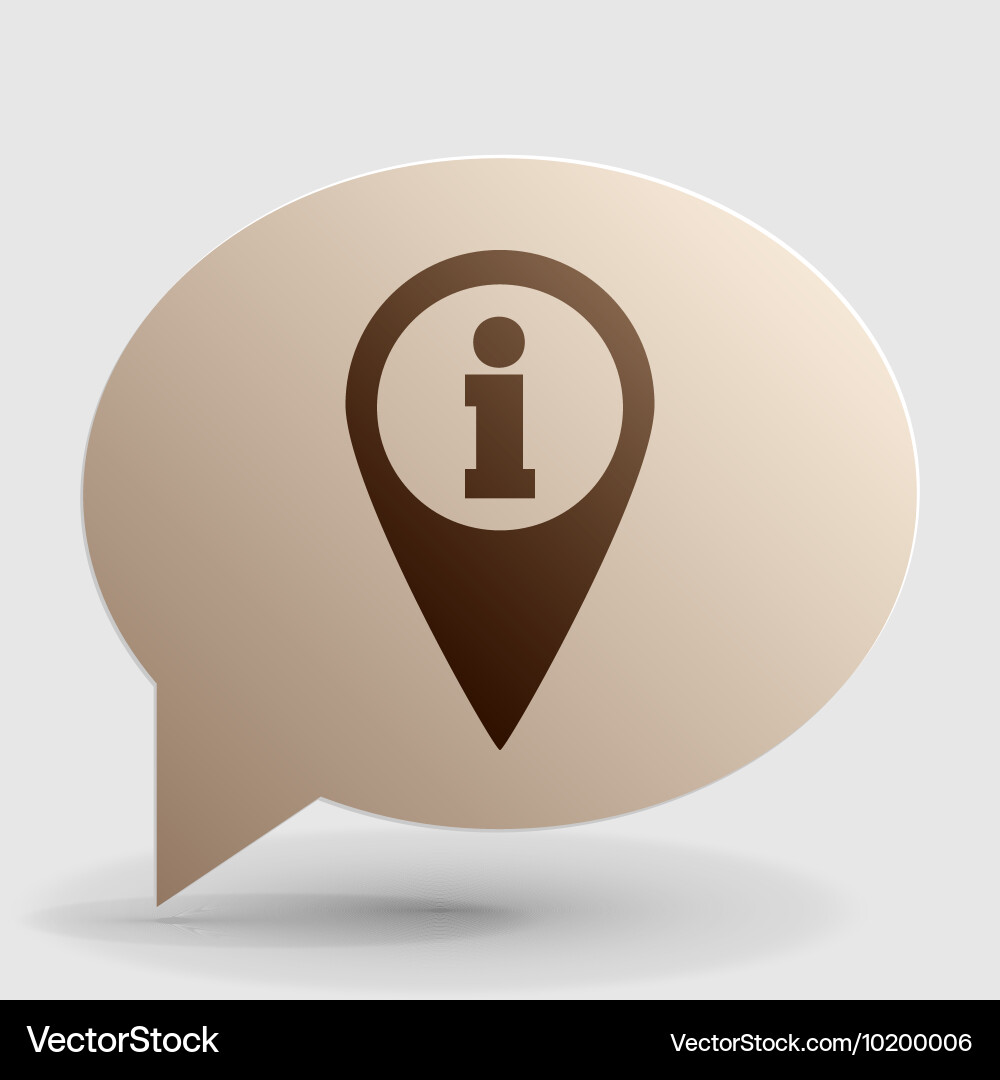 Map pointer with information sign brown gradient vector image