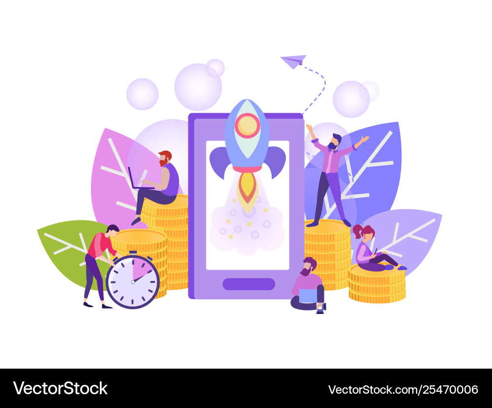 Mobile App Development Startup vector image