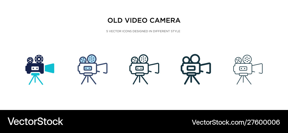 Old video camera icon in different style two Old video camera icon in different style two vector image
