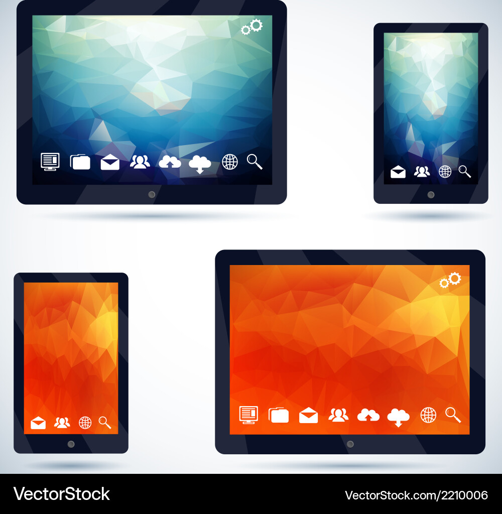 Polygonal abstract background on mobile devices vector image
