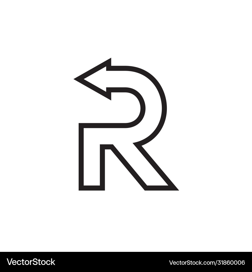 R arrow lines design concept R arrow lines design concept vector image