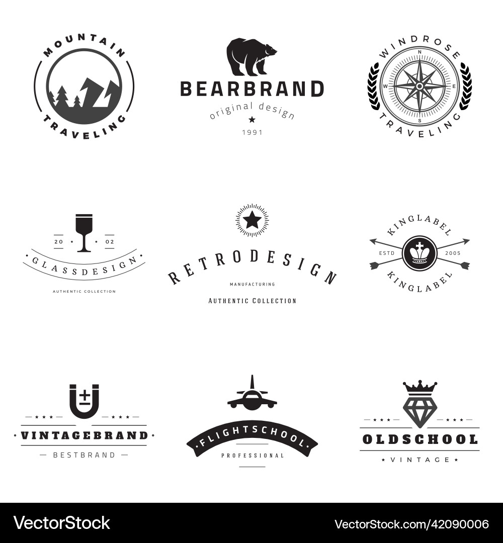 Retro logotypes set Retro logotypes set vector image