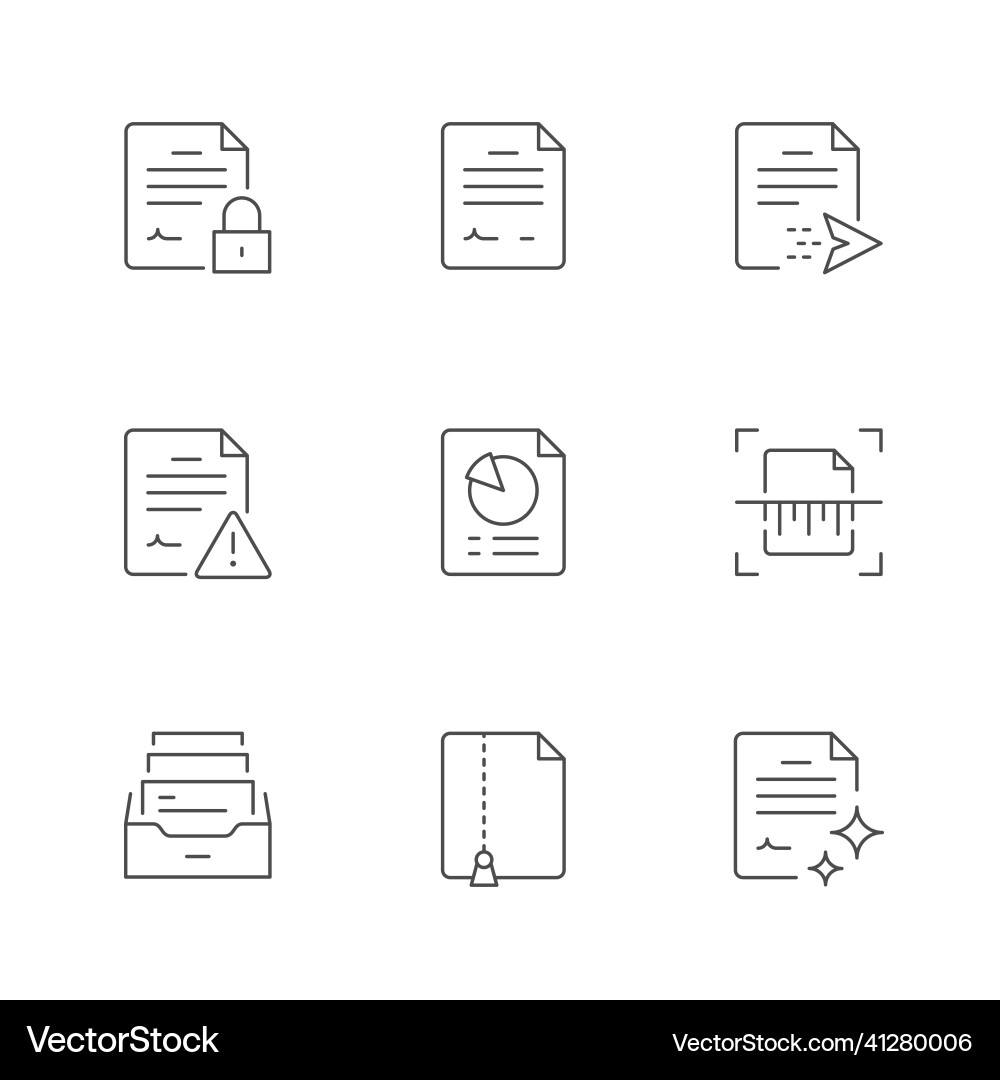 Set line icons of document vector image