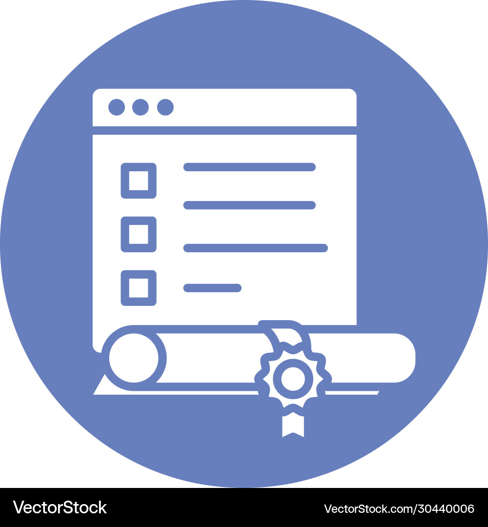 Template webpage with diploma block style icon vector image
