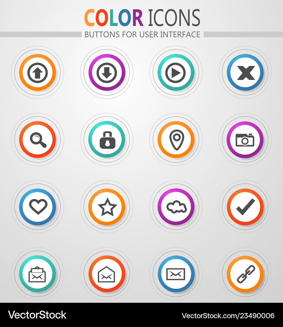 User interface icons set vector image