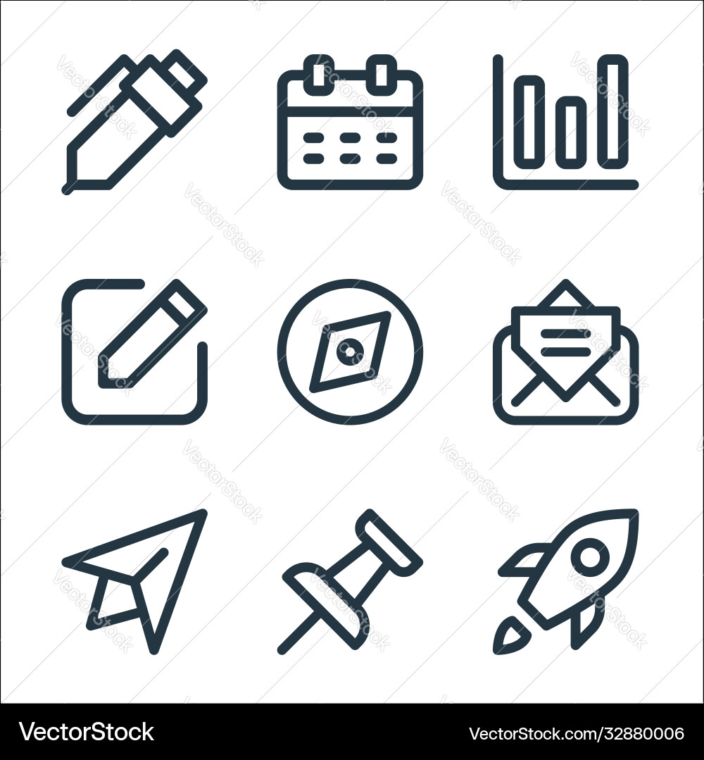 User interface line icons linear set quality User interface line icons linear set quality vector image