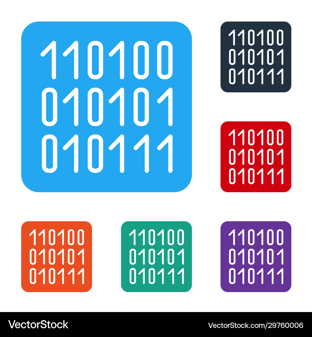 White binary code icon isolated on White binary code icon isolated on vector image