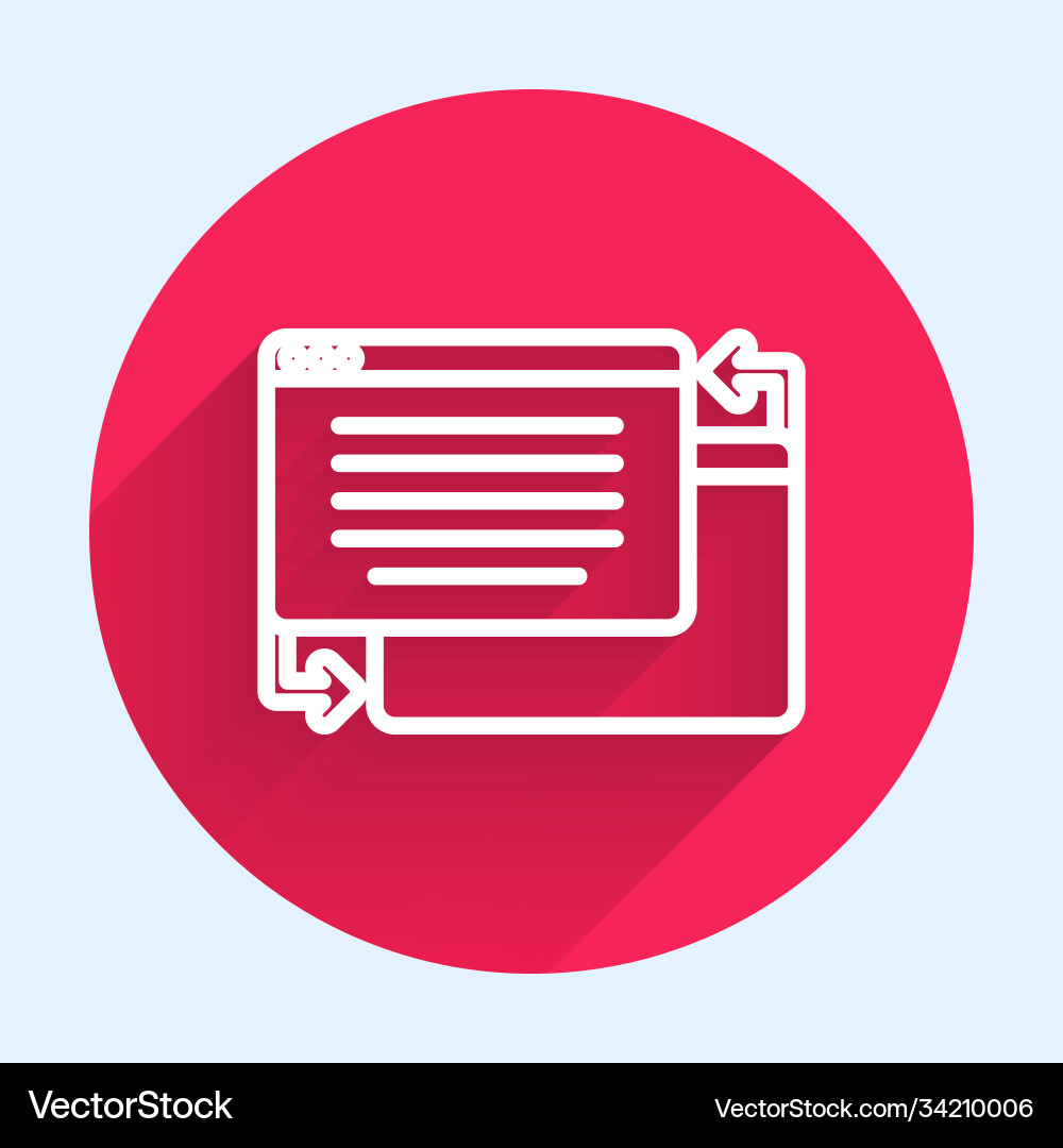 White line ui or ux design icon isolated with long vector image