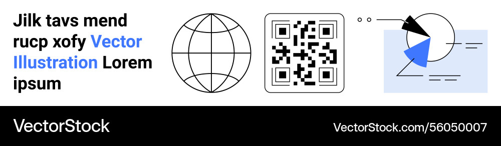 Abstract geometric elements with globe qr code Abstract geometric elements with globe qr code vector image
