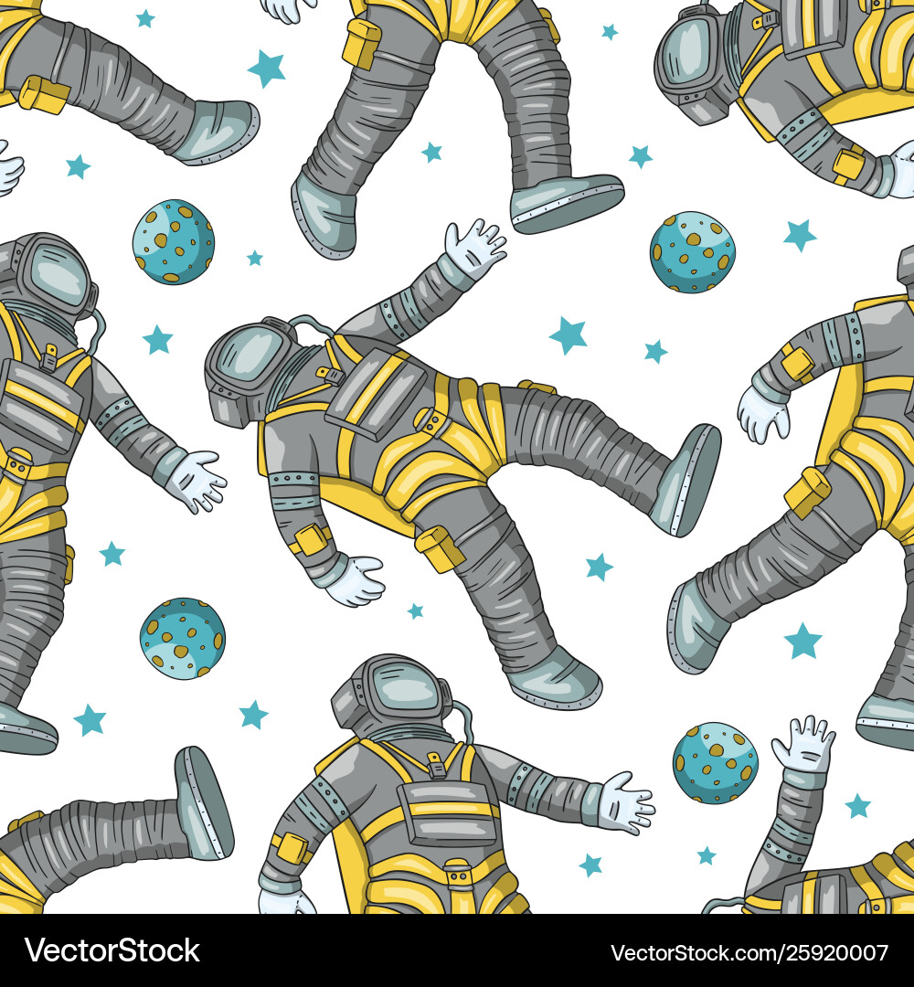 Astronaut seamless pattern Vector Image
