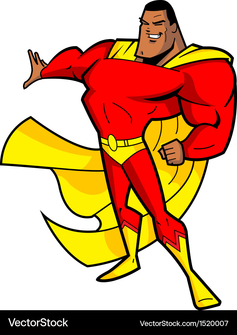 Big chined superhero Royalty Free Vector Image