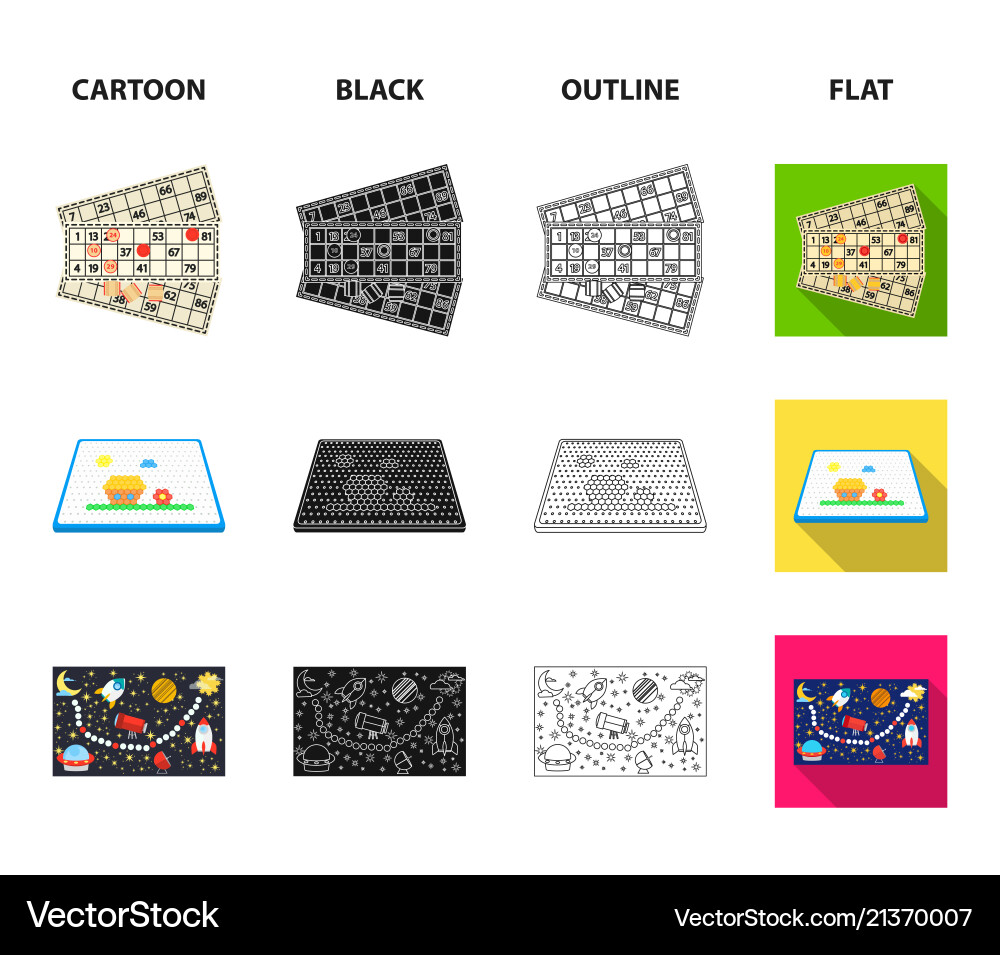 Board game icons in set vector image