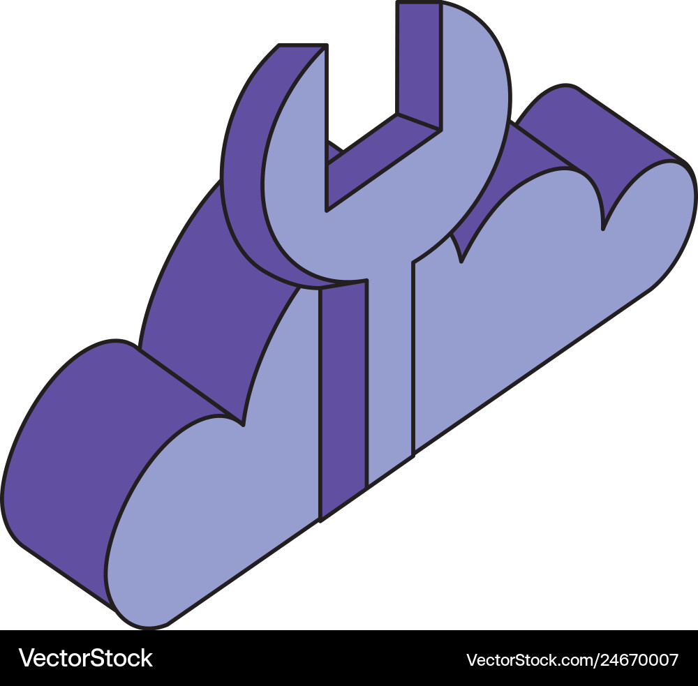 Cloud computing storage wrench support Cloud computing storage wrench support vector image