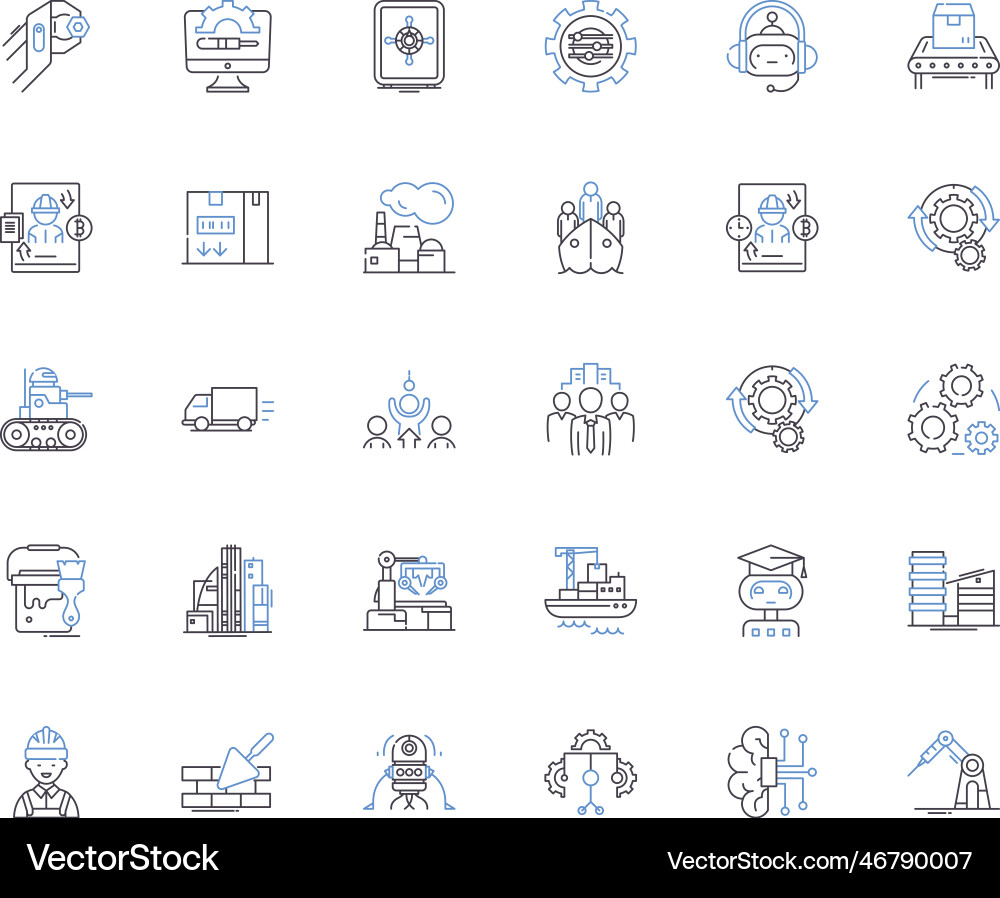 Constructive line icons collection positive Vector Image