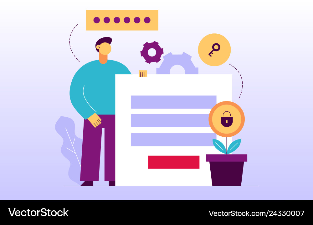 Data encryption web page online banner Data encryption web page online banner vector image