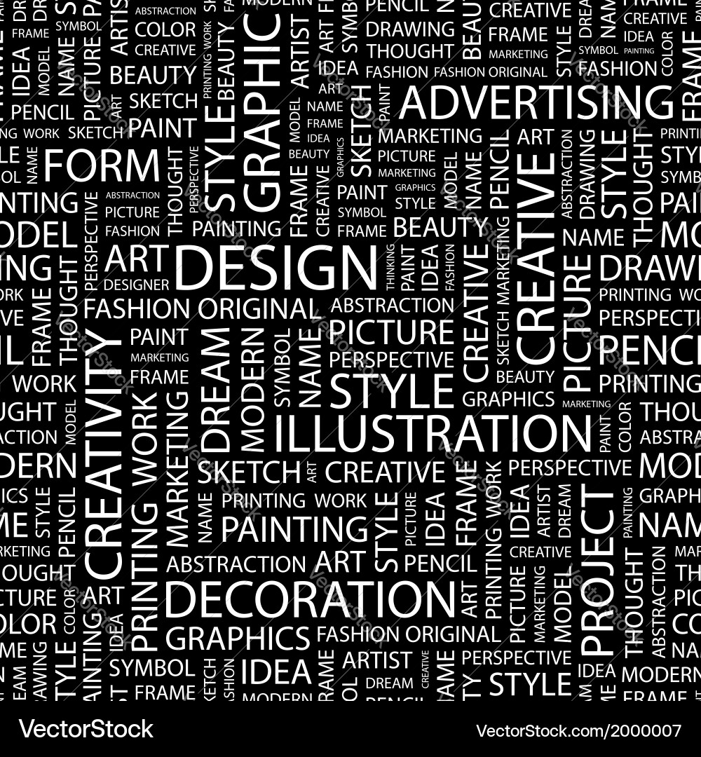 Design letter collection wordcloud with different Vector Image