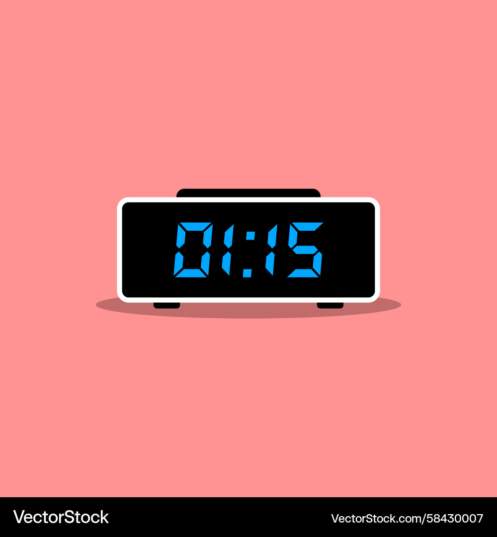 Digital Clock Icon - Modern Style Vector Image