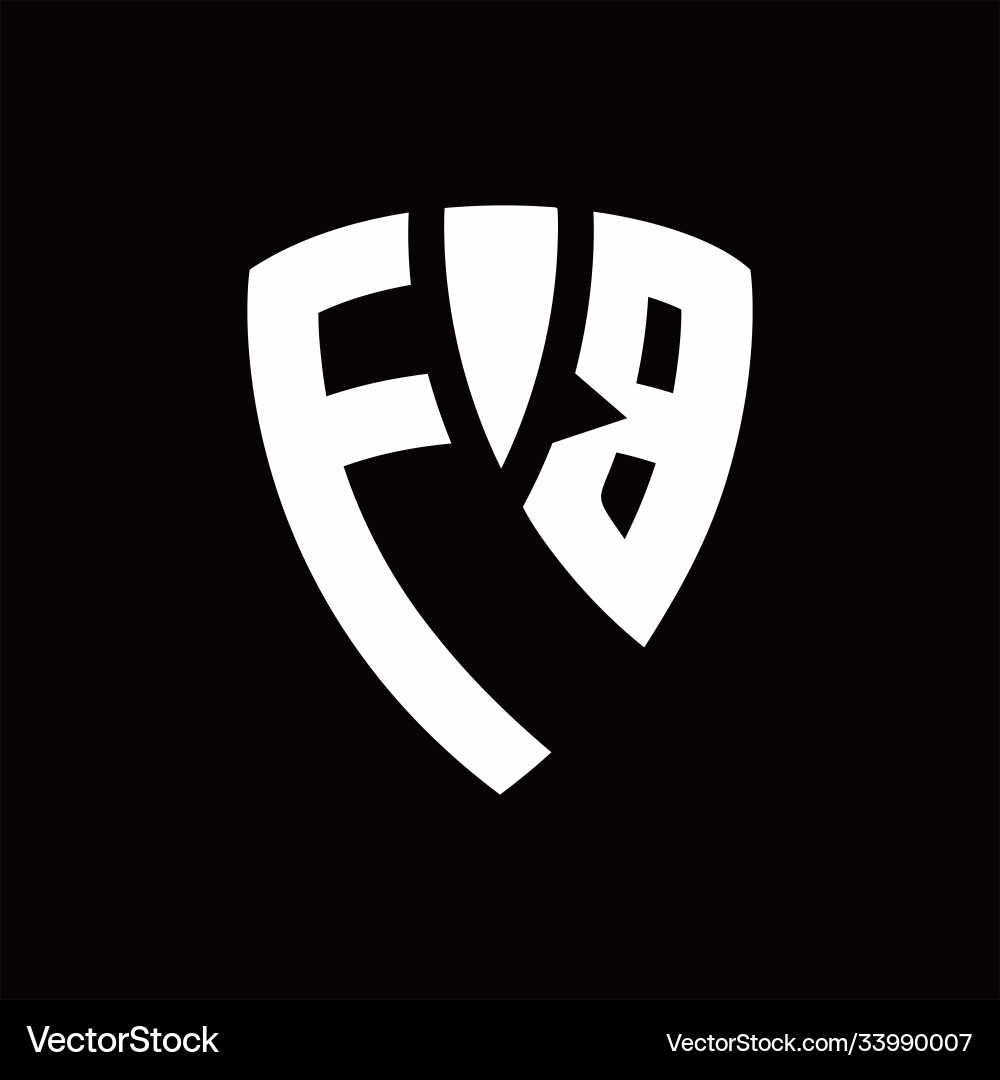 Fb logo monogram with shield elements shape Vector Image